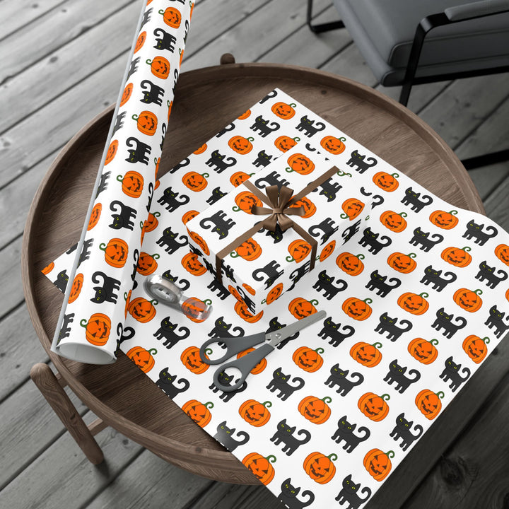 Pumpkin Pawprints Gift Wrap