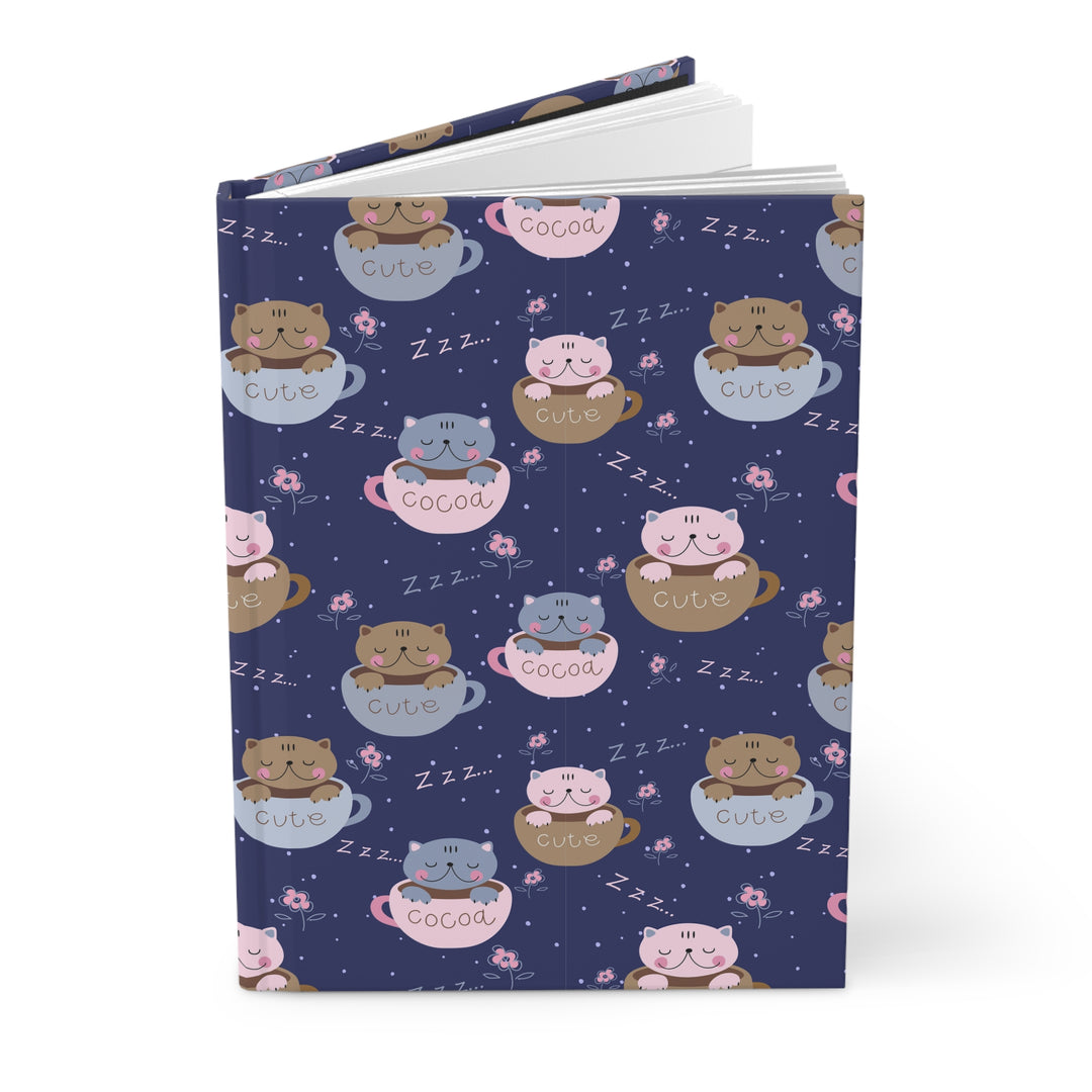 Coffee Lover Cat Hardcover Journal
