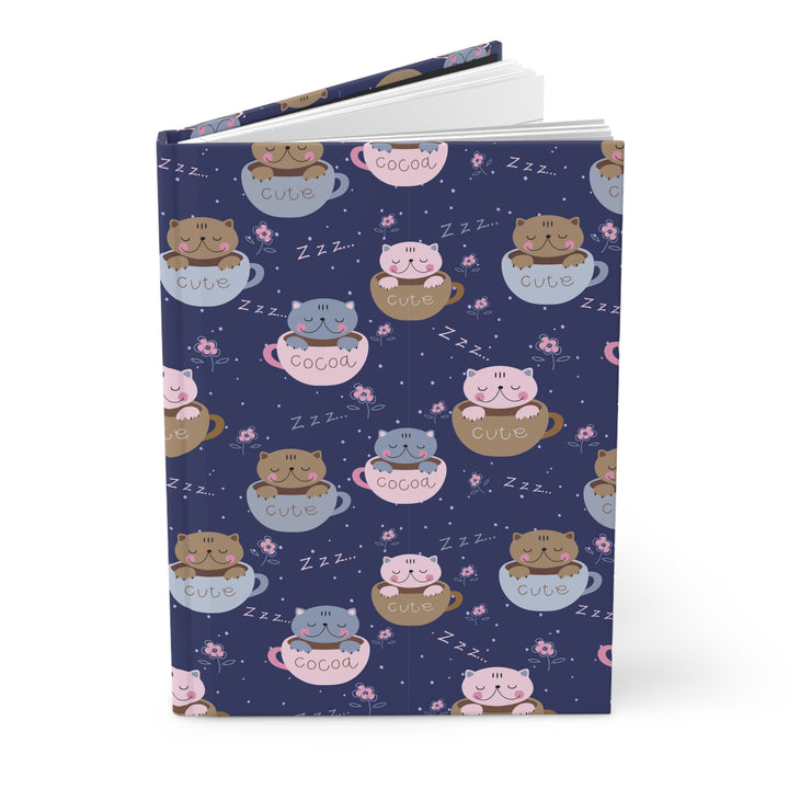 Coffee Lover Cat Hardcover Journal