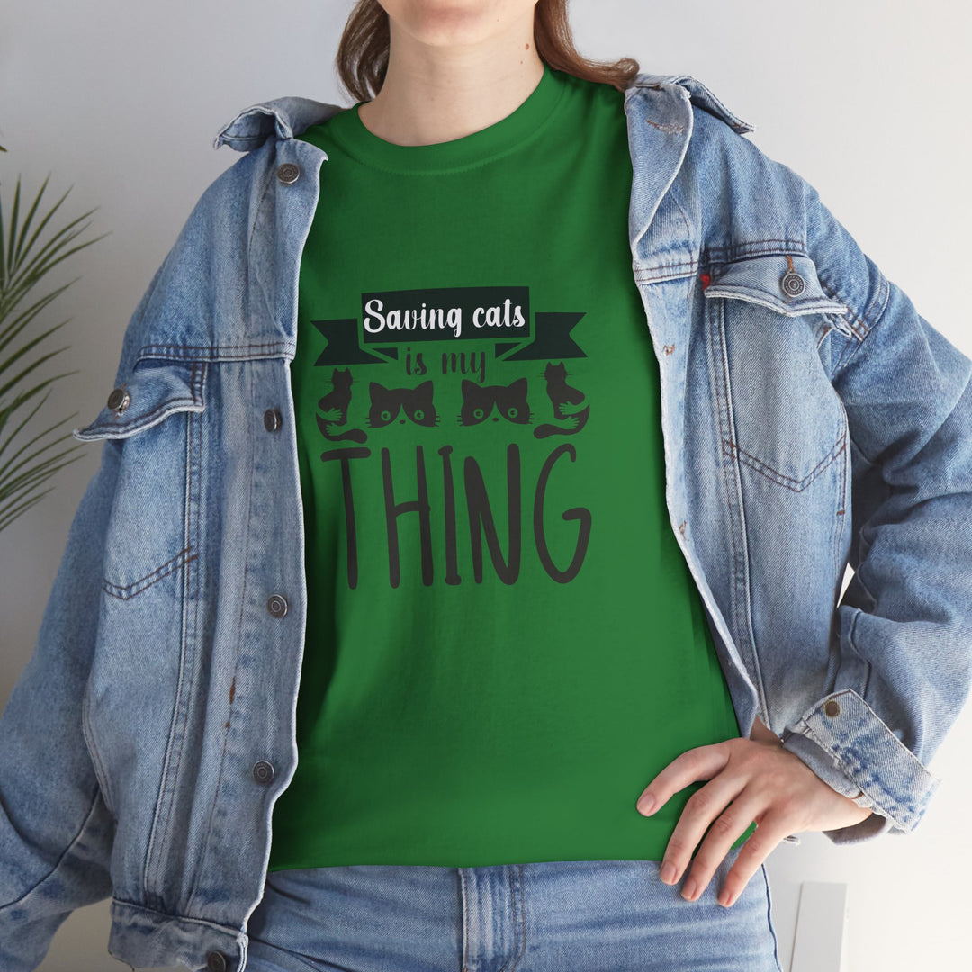 Saving Cats Is My Thing Cotton Tee