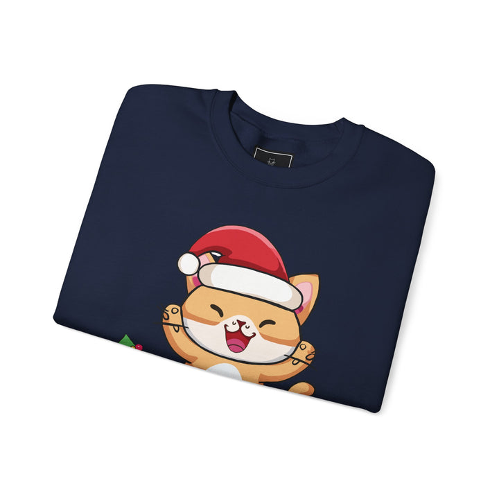 Happy Santa Cat Crewneck Sweatshirt