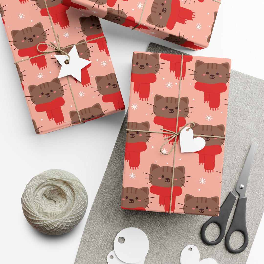 Winter Scarf Cat Gift Wrap
