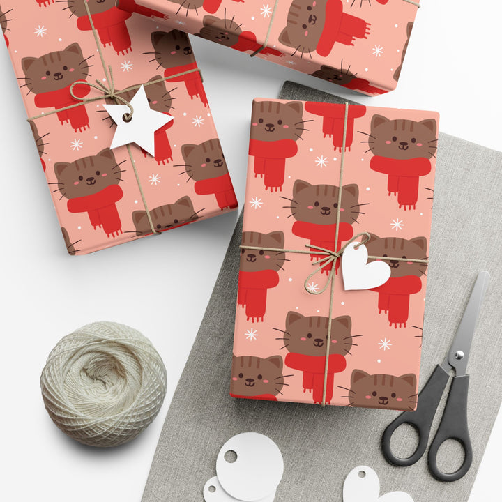 Winter Scarf Cat Gift Wrap