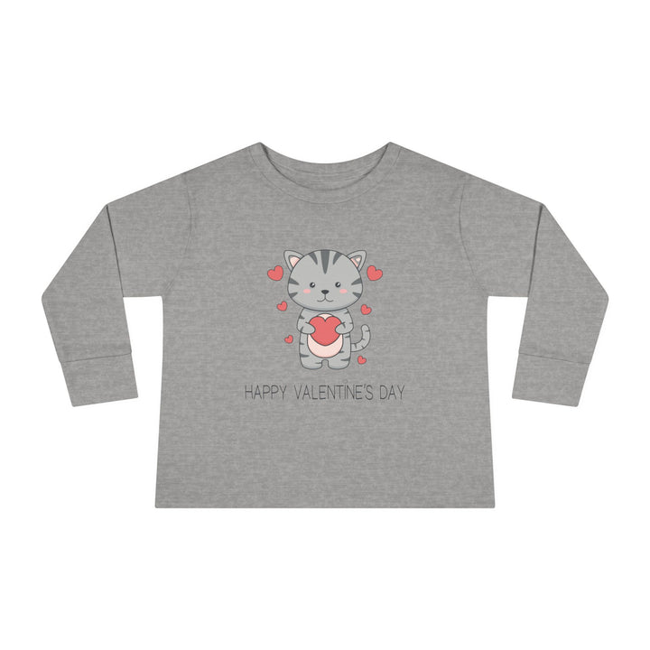 Valentine Cat Toddler Long Sleeve Tee