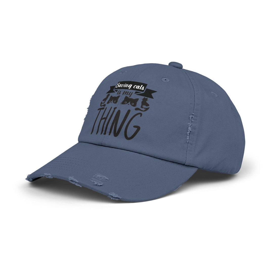 Saving Cats Unisex Distressed Hat