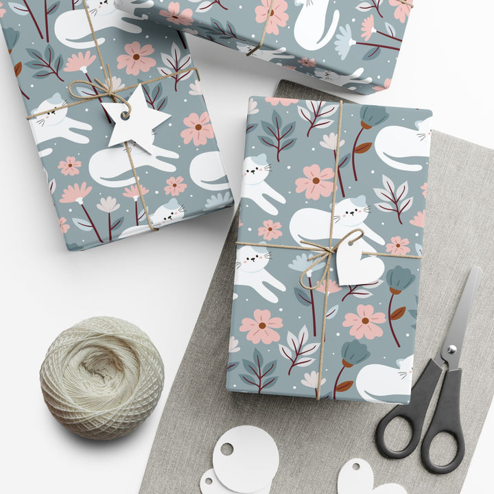 Field of Flowers Cat Gift Wrap