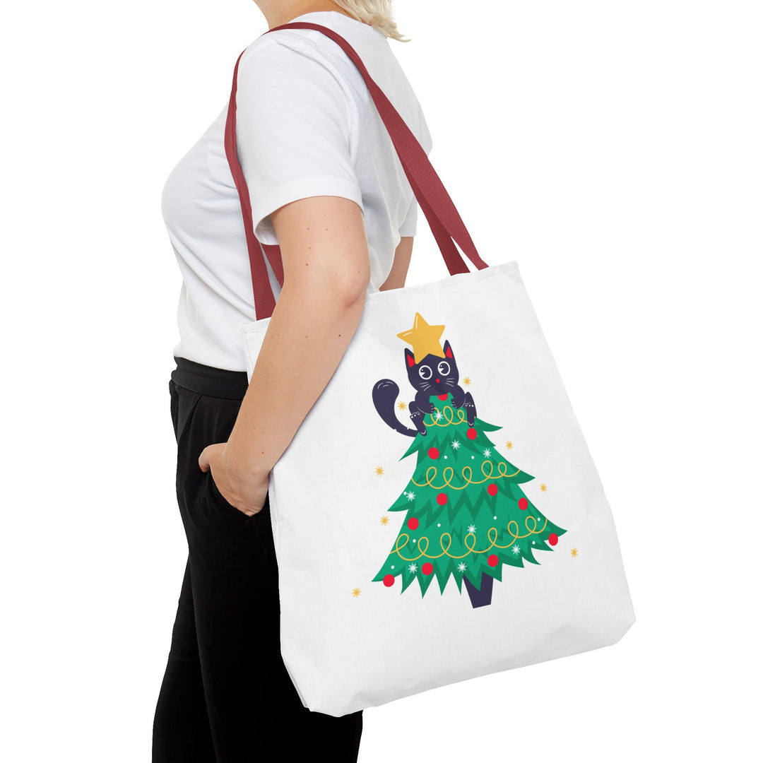 Cat Christmas Tree Tote Bag