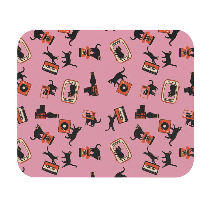 Retro Technology Cat Mouse Pad