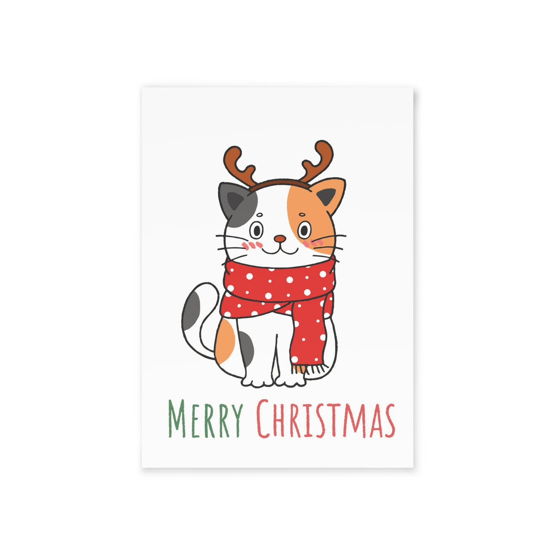 Reindeer Christmas Cat Greeting Card