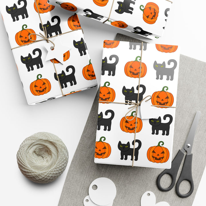 Pumpkin Pawprints Gift Wrap