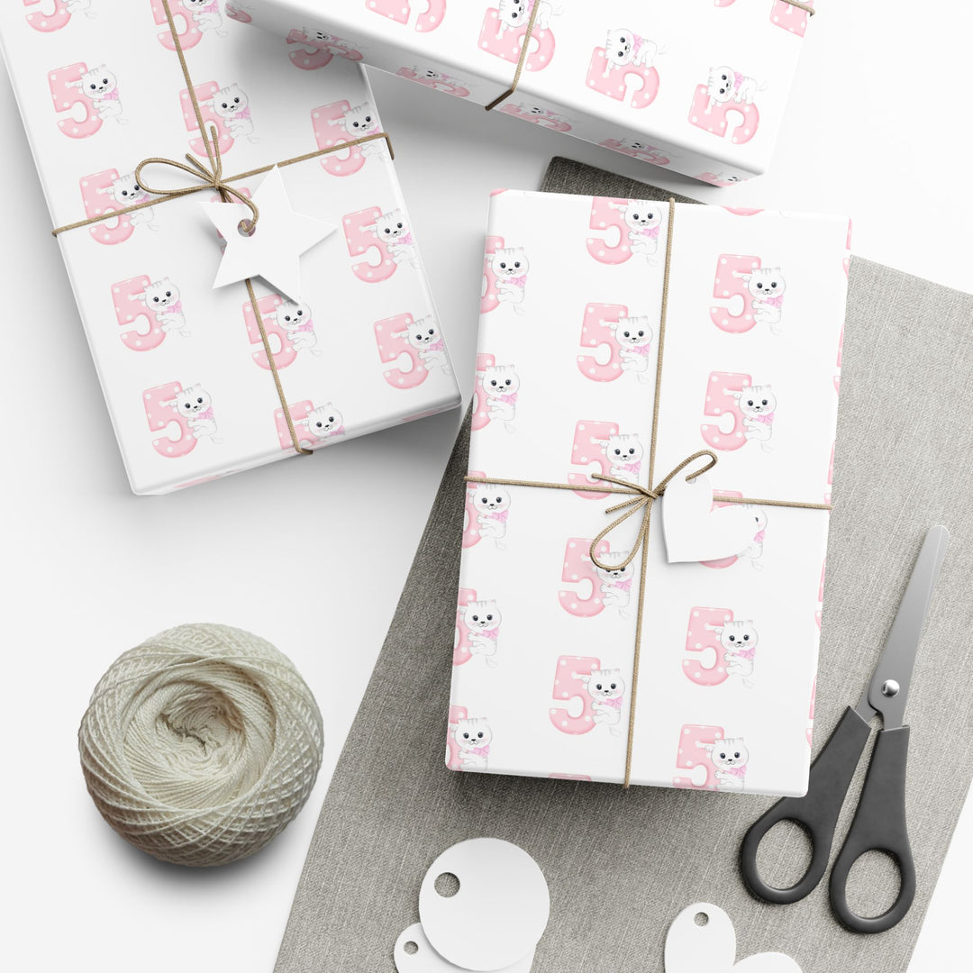 Happy 5th Birthday Cat Gift Wrap