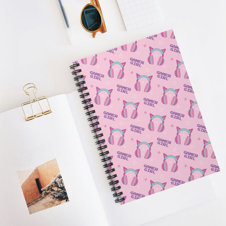 Cat Gamer Girl Spiral Notebook