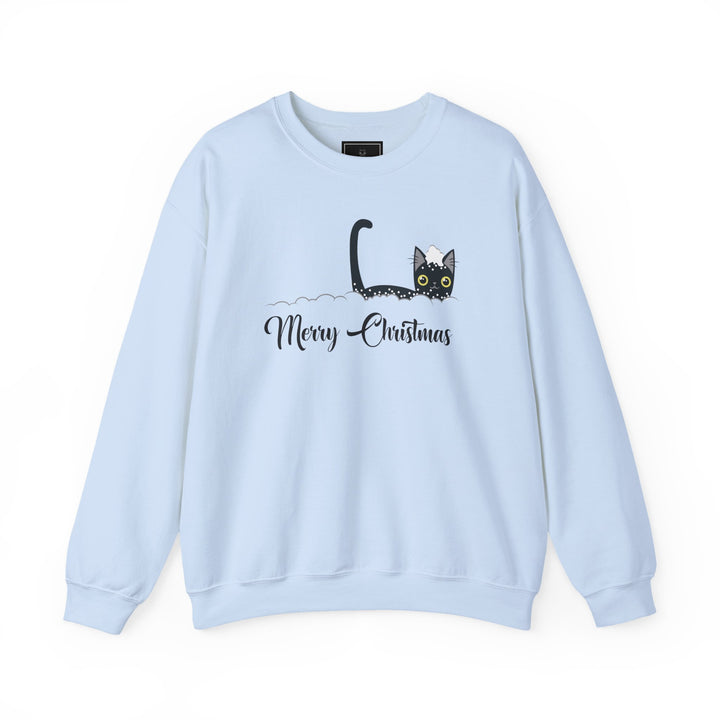 Snowy Christmas Cat Unisex Crewneck Sweatshirt