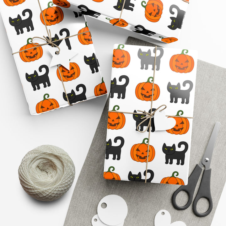 Pumpkin Pawprints Gift Wrap