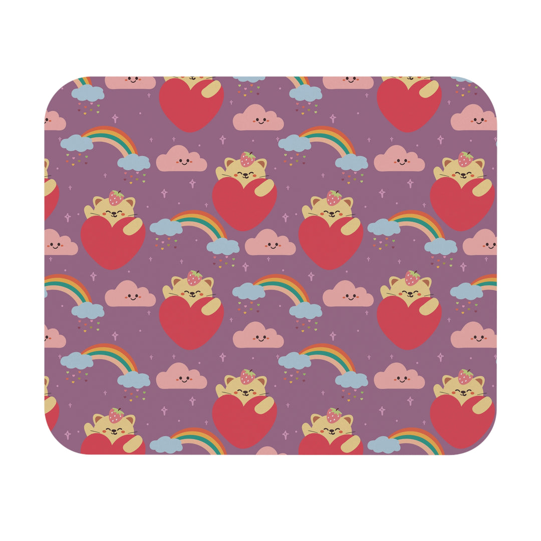 Rainbow Paw Prints Mouse Pad