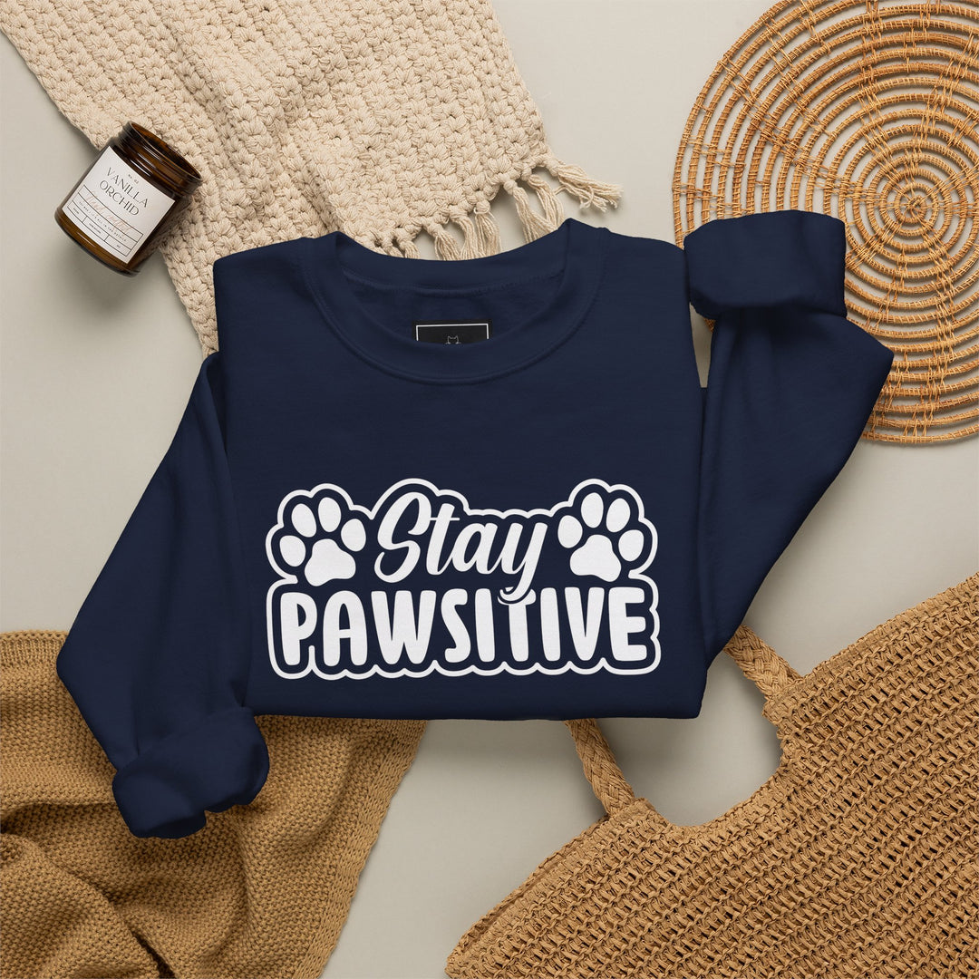 Stay Pawsitive Unisex Crewneck Sweatshirt