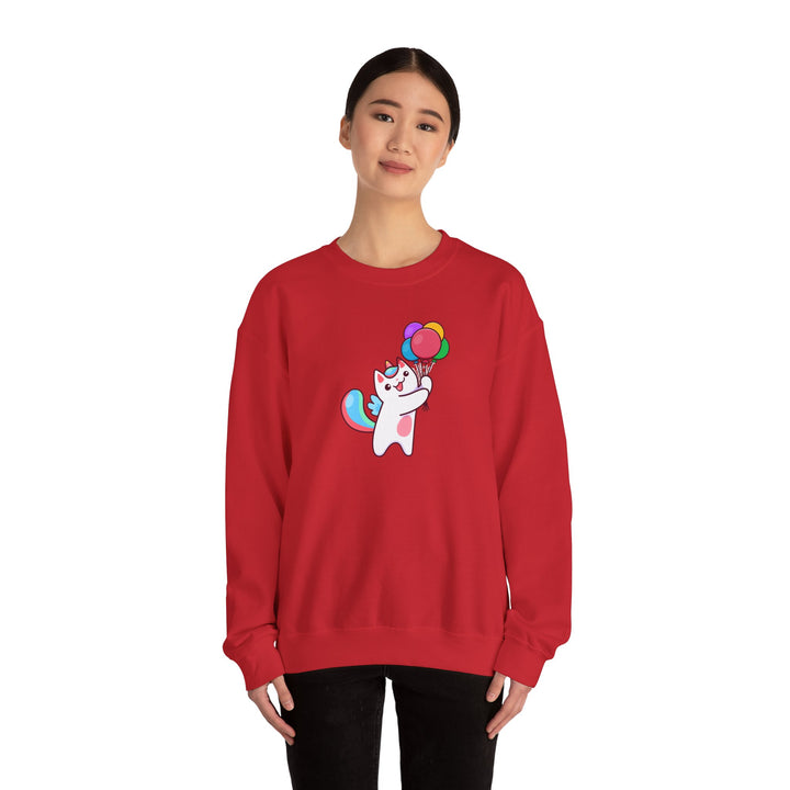 Caticorn and Balloons Unisex Crewneck Sweatshirt