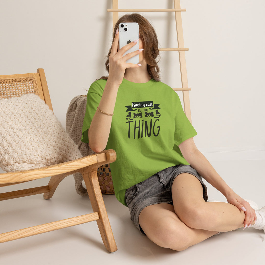 Saving Cats Is My Thing Cotton Tee