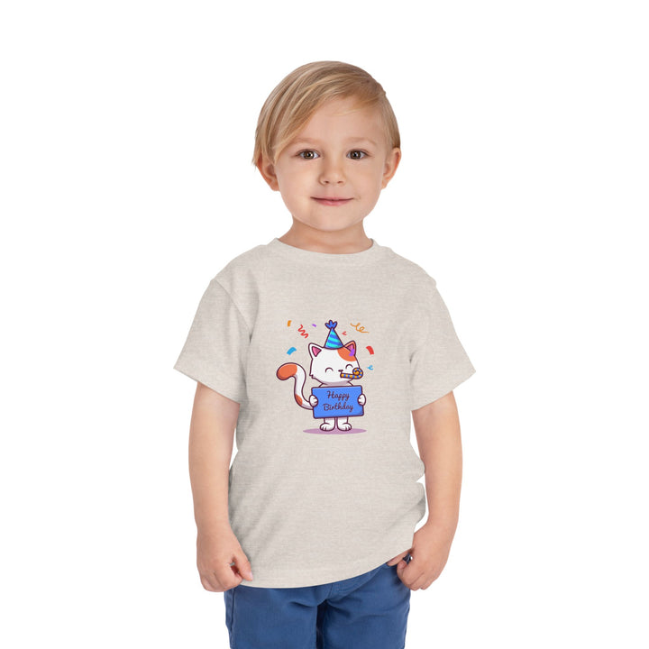 Birthday Celebration Cat Toddler Tee