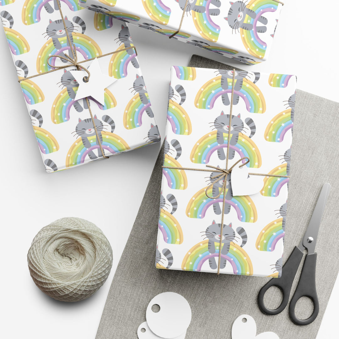 Over the Rainbow Cat Gift Wrap