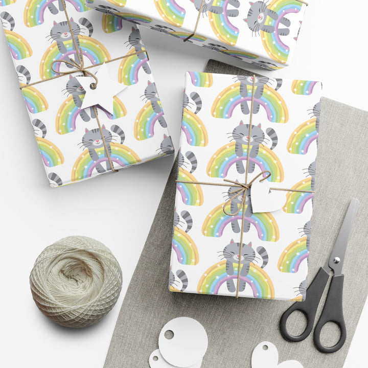 Over the Rainbow Cat Gift Wrap