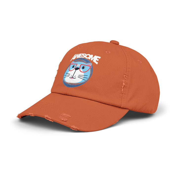 Awesome Cat Unisex Distressed Hat