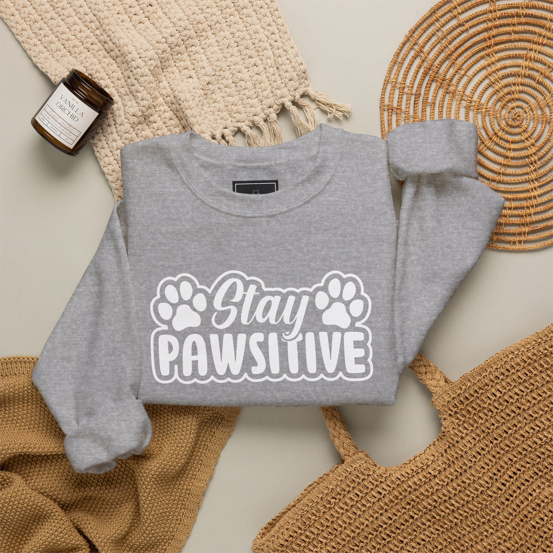 Stay Pawsitive Unisex Crewneck Sweatshirt