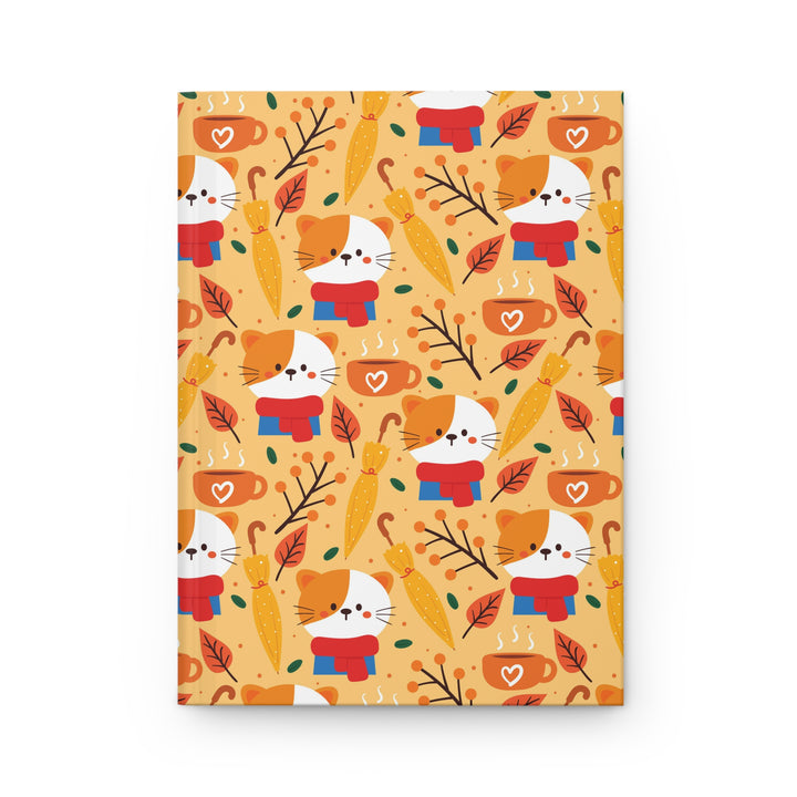Cozy Fall Cat Hardcover Journal