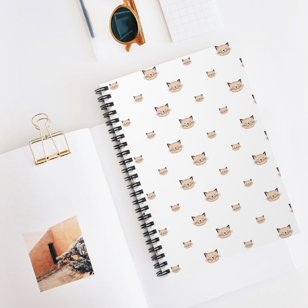 Happy Tabby Cat Spiral Notebook