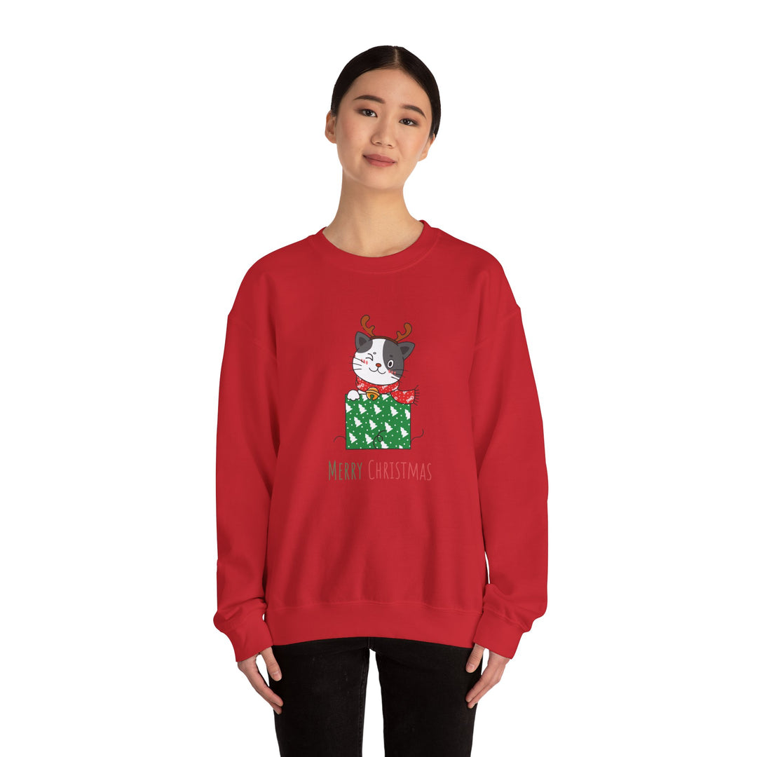 Gift Wrapped Cat Crewneck Sweatshirt