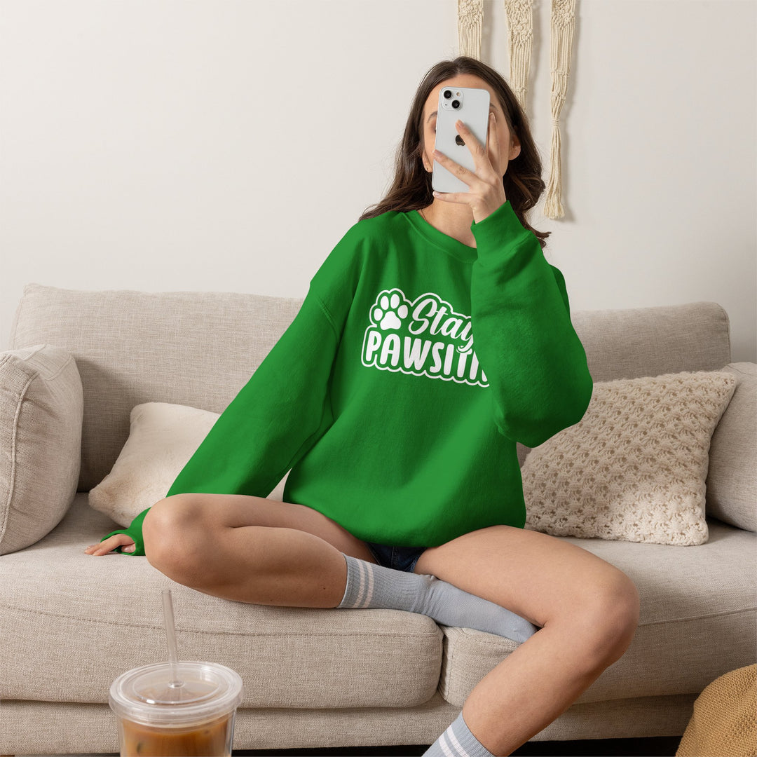 Stay Pawsitive Unisex Crewneck Sweatshirt
