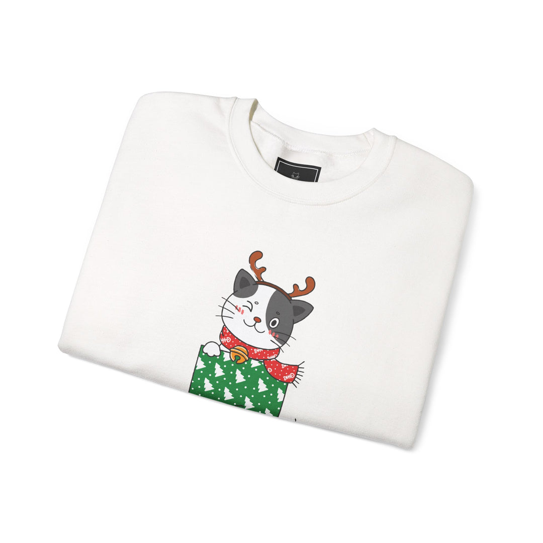 Gift Wrapped Cat Crewneck Sweatshirt
