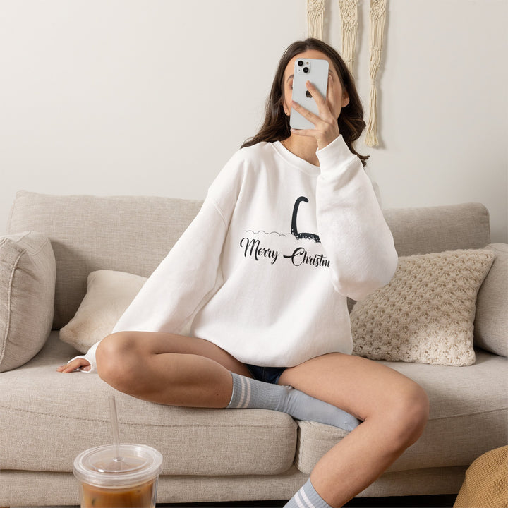 Snowy Christmas Cat Unisex Crewneck Sweatshirt
