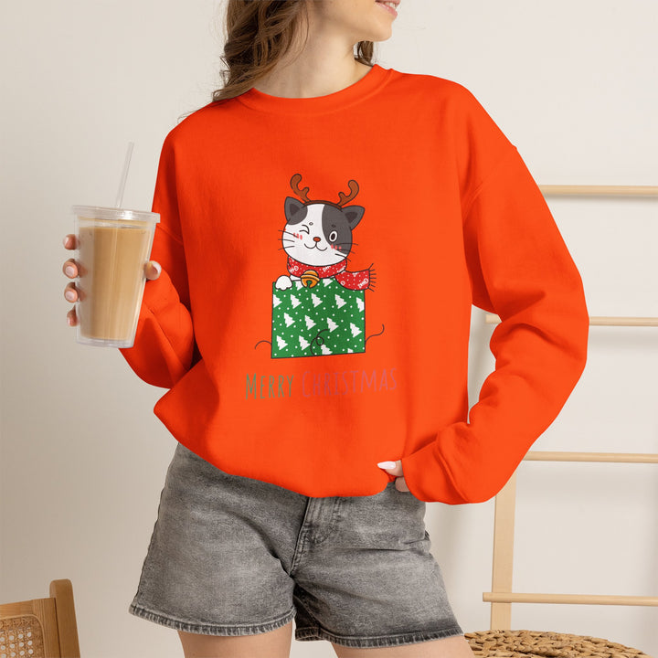 Gift Wrapped Cat Crewneck Sweatshirt