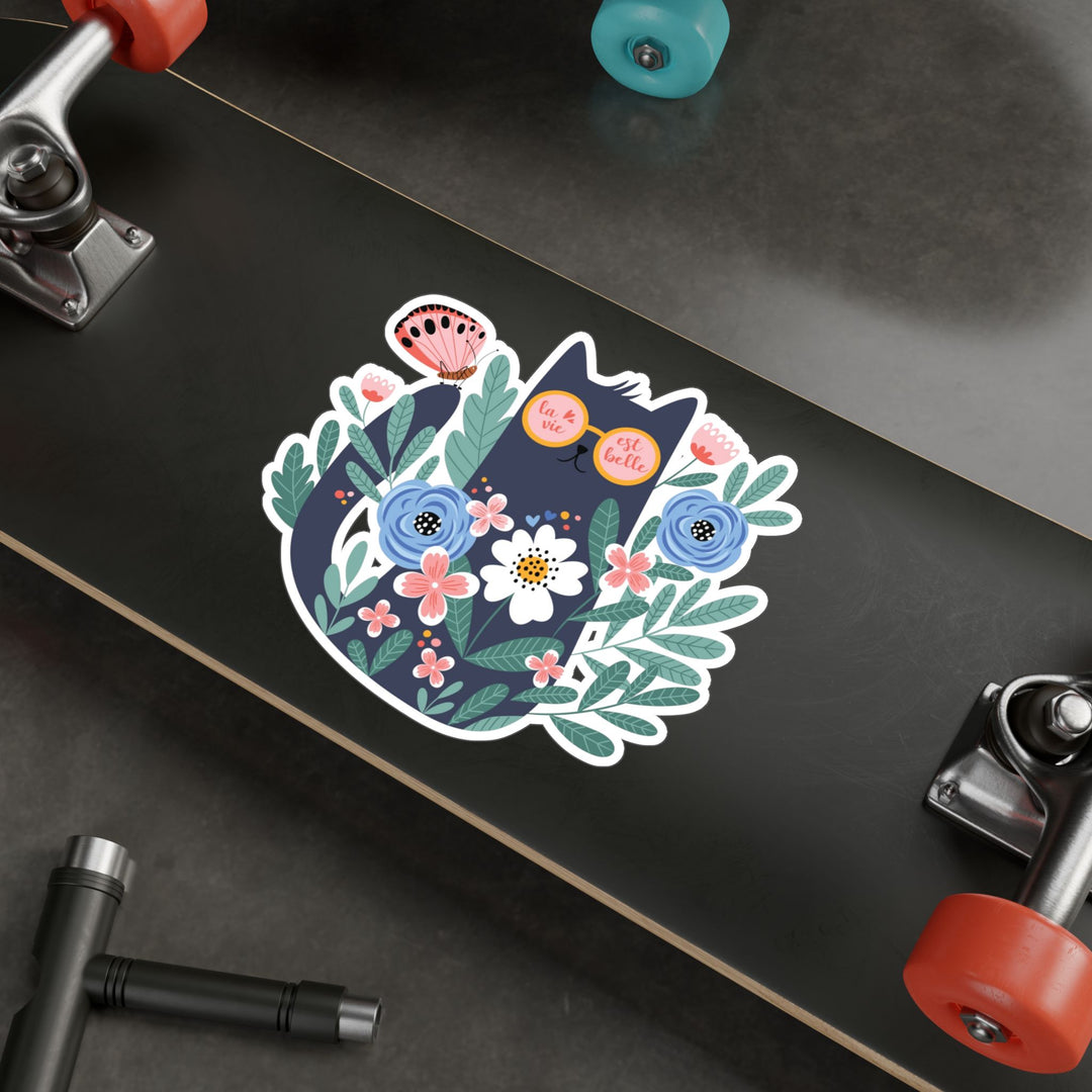 Flower Garden Cat Sticker