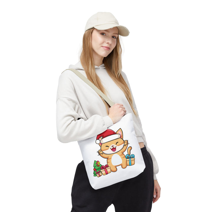 Happy Santa Cat Tote Bag