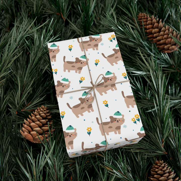 Stocking Hat Cat Gift Wrap