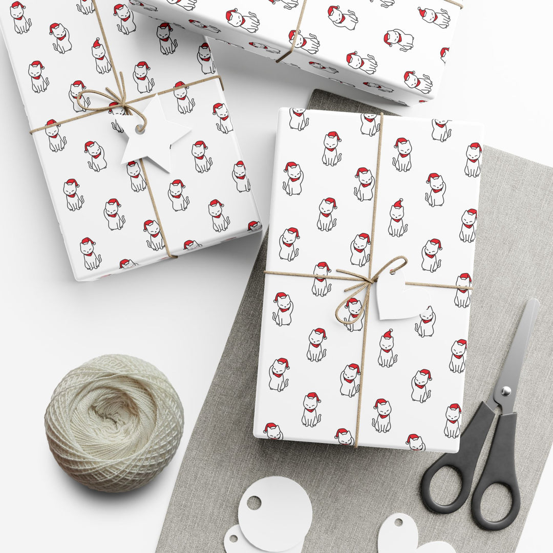 Santa Hat Cat Gift Wrap