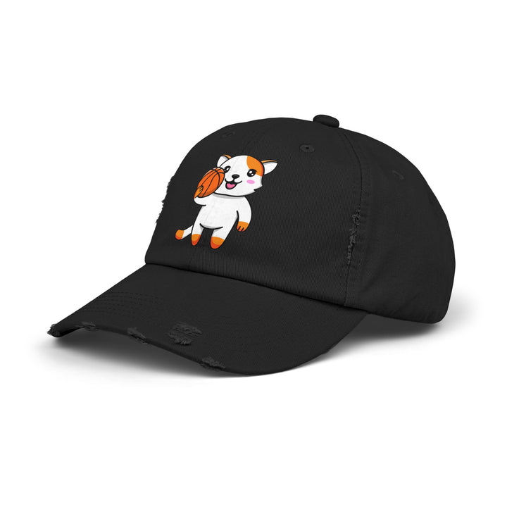 Basketball Cat Unisex Distressed Hat
