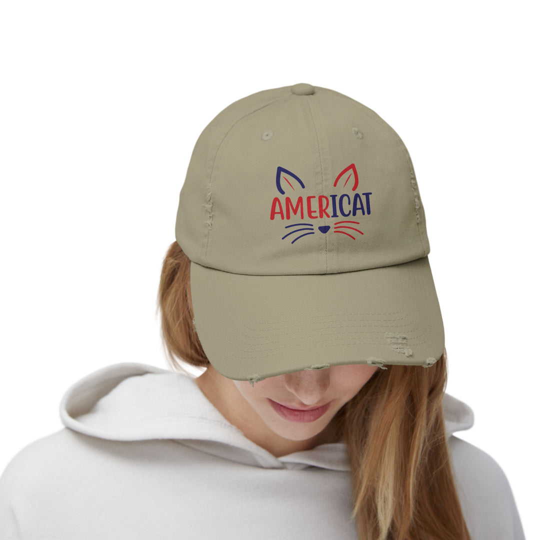 Americat Unisex Distressed Hat