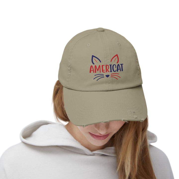 Americat Unisex Distressed Hat