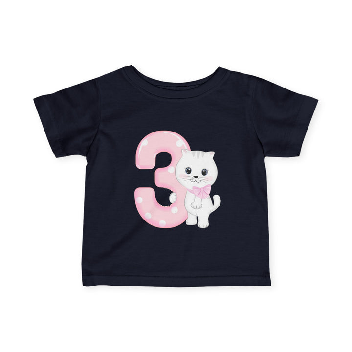 Happy 3rd Birthday Cat Infant Fine Jersey Tee