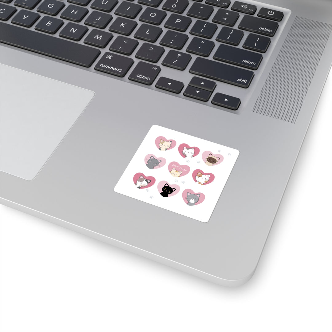 Cat Heart Square Sticker