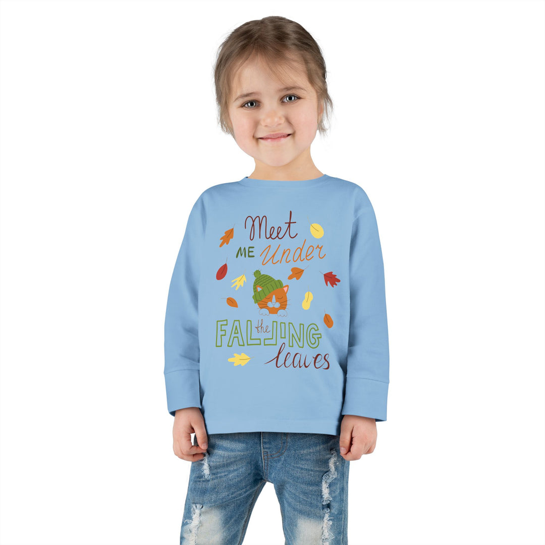Falling Leaves Kitty Toddler Long Sleeve Tee