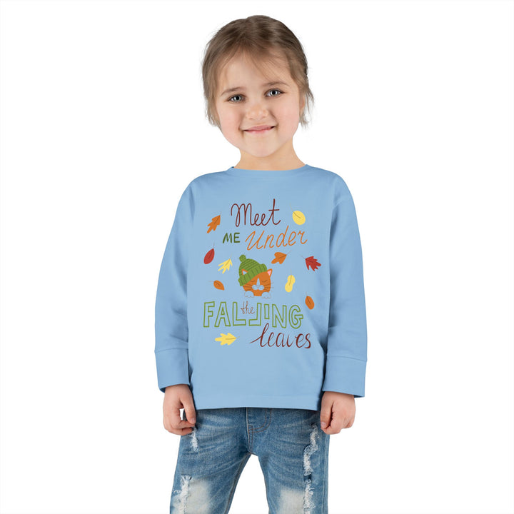 Falling Leaves Kitty Toddler Long Sleeve Tee
