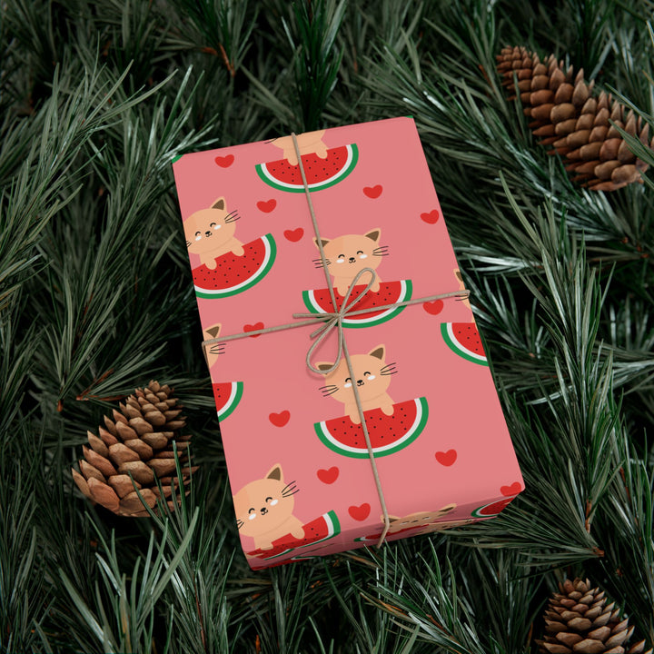 Watermelon Cat Gift Wrap