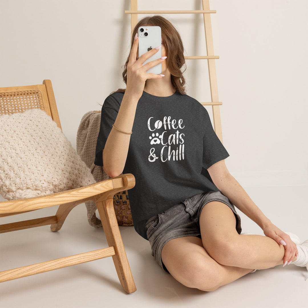 Coffee Cats and Chill Cotton Tee