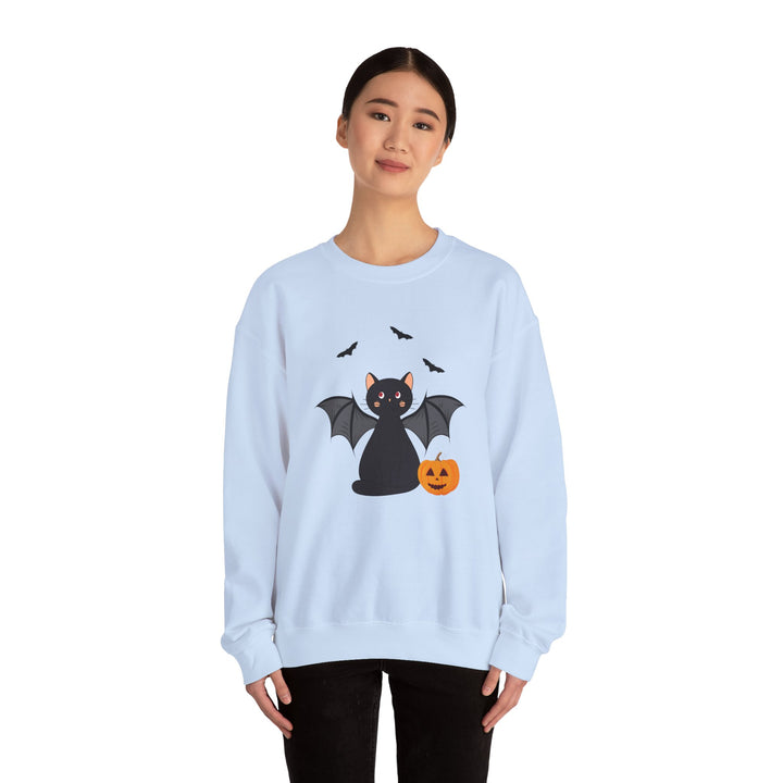 Bat Cat Halloween Crewneck Sweatshirt