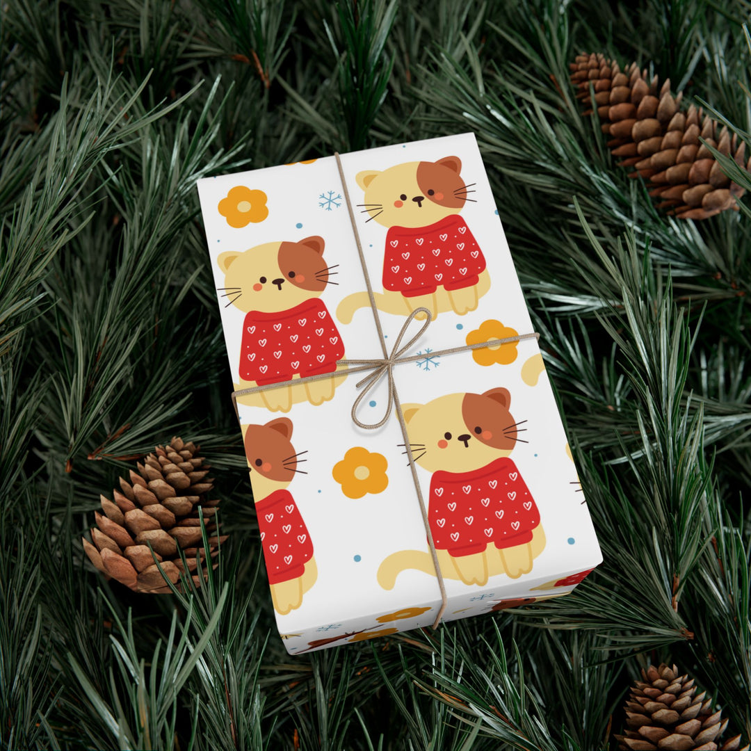 Heart Sweater Cat Gift Wrap