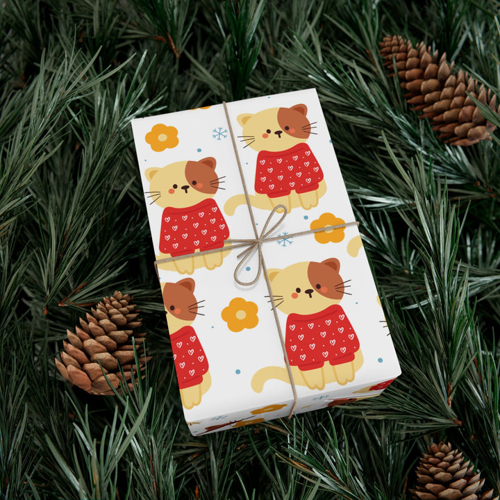 Heart Sweater Cat Gift Wrap